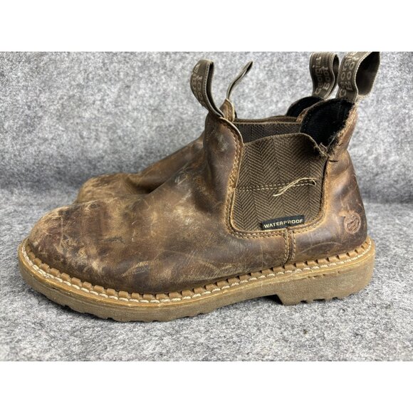 Georgia Boot Boots Womens Size 9 Brown Waterproof Chelsea Slip On Work GB00433 - Picture 1 of 9